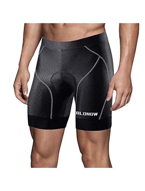 Men's Cycling Shorts Padded Bicycle Riding Pants Bike Biking Clothes Cycle Wear Tights with Anti-Slip Leg Grips