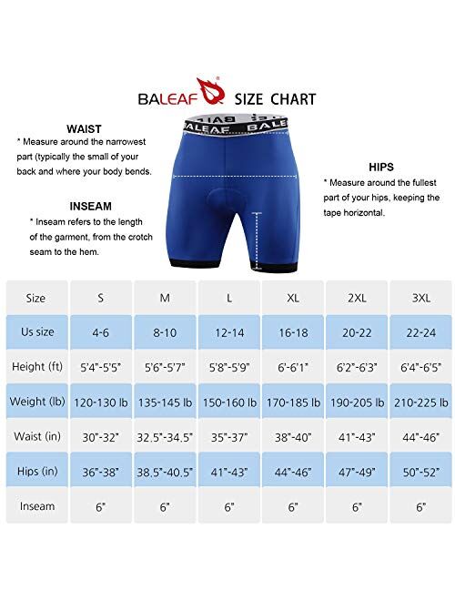 BALEAF Men's Cycling Underwear Bike Shorts 4D Padded Mountain Liner Biking Bicycle Undershorts Anti-Slip