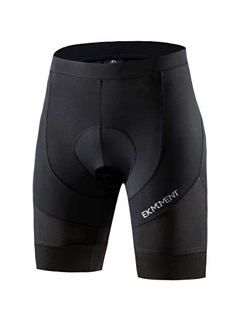 EKMOMENT Men's Cycling Shorts 4D Foam Padded Bicycle Riding Half Pants Bike Biking Cycle Tights