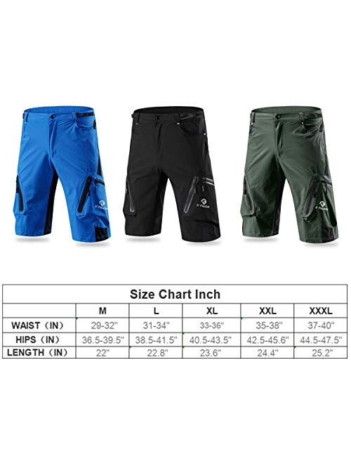 X-TIGER Mens Mountain Bike Shorts,Cycling MTB Cargo Shorts with 7Pocket,Loose-Fit Quick Dry