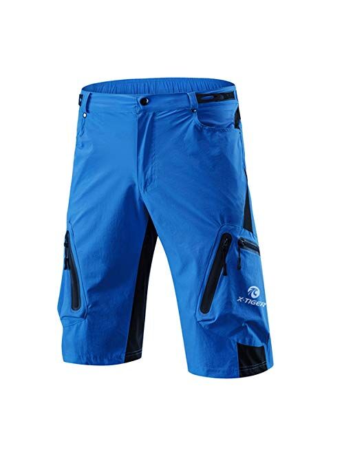 X-TIGER Mens Mountain Bike Shorts,Cycling MTB Cargo Shorts with 7Pocket,Loose-Fit Quick Dry