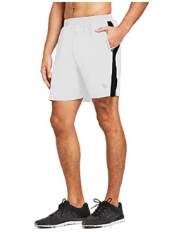 Men's 5 Inches Running Athletic Shorts Zipper Pocket