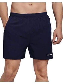 VAYAGER Men's 5 Inch Running Shorts Quick Dry Workout Athletic Performance Shorts with Liner and Zipper Pocket