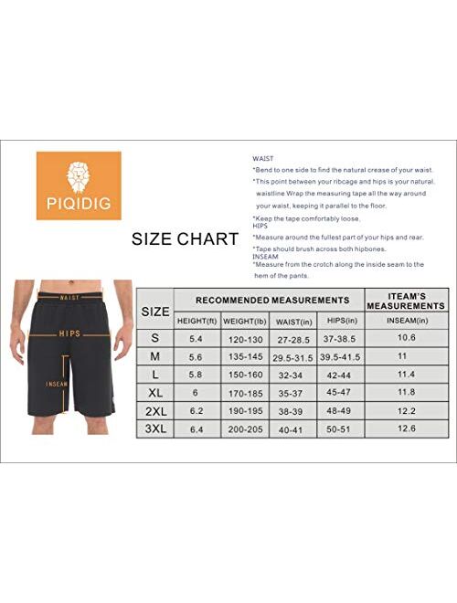 PIQIDIG Mens Shorts Casual Workout Athletic Basketball Running Golf Shorts Gym Shorts with Pockets