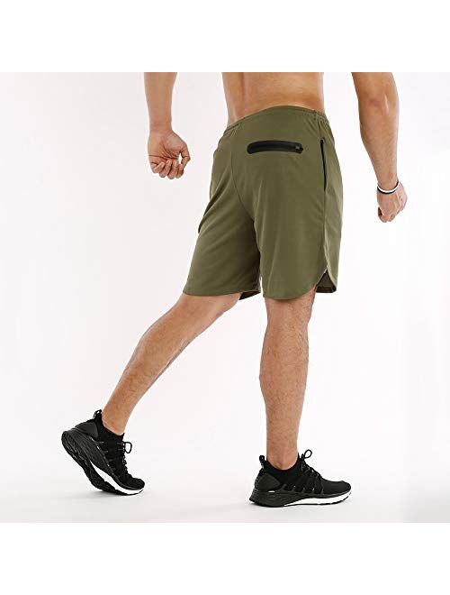 MECH-ENG Men's Workout Running 2 in 1 Shorts Training Gym 7" Short with Pockets