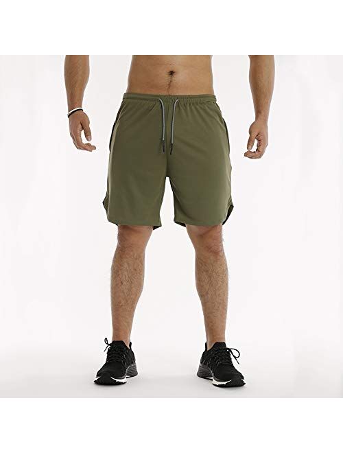 MECH-ENG Men's Workout Running 2 in 1 Shorts Training Gym 7" Short with Pockets