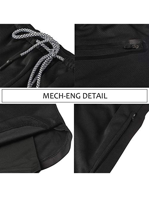 MECH-ENG Men's Workout Running 2 in 1 Shorts Training Gym 7" Short with Pockets