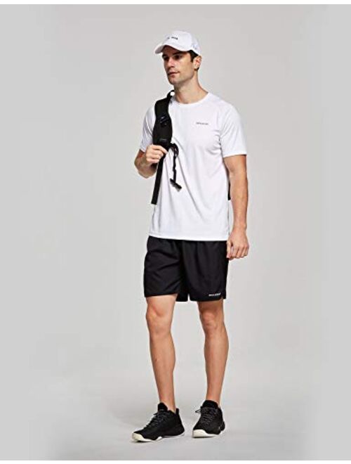 BALEAF Men's 7 Running Shorts with Mesh Liner Zipper Pocket for