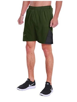 EZRUN Men's 7 Inch Quick Dry Running Shorts Workout Sport Fitness Short with Liner Zip Pocket