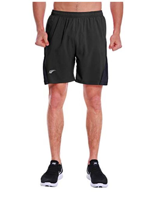 EZRUN Men's 7 Inch Quick Dry Running Shorts Workout Sport Fitness Short with Liner Zip Pocket