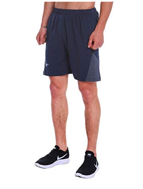 EZRUN Men's 7 Inch Quick Dry Running Shorts Workout Sport Fitness Short with Liner Zip Pocket