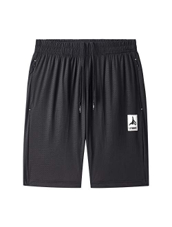 LAIWANG Men's Casual Sports Quick Dry Workout Running or Gym Training Short with Zipper Pockets