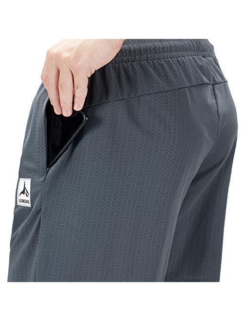 LAIWANG Men's Casual Sports Quick Dry Workout Running or Gym Training Short with Zipper Pockets