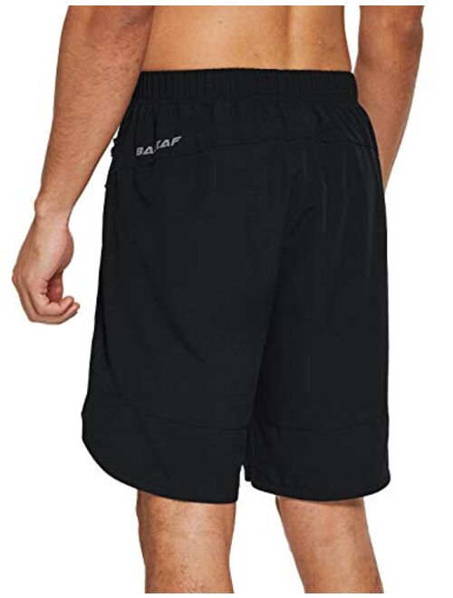 BALEAF Men's 8" Athletic Running Shorts Workout Quick Dry Zip Pockets Gym Short Unlined UPF 50+