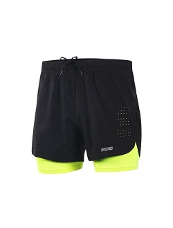 ARSUXEO Men's Active Training Running Shorts 2 in 1