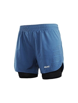 ARSUXEO Men's Active Training Running Shorts 2 in 1