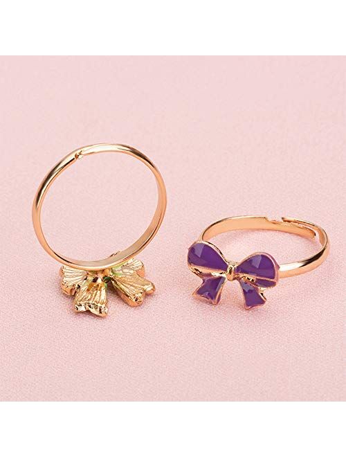 Little Girls Adjustable Rings, ZoneYan Little Girl Jewel Rings, 36 Pieces Multicolor Dress Up Rings For Little Girls, Princess Finger Rings Set