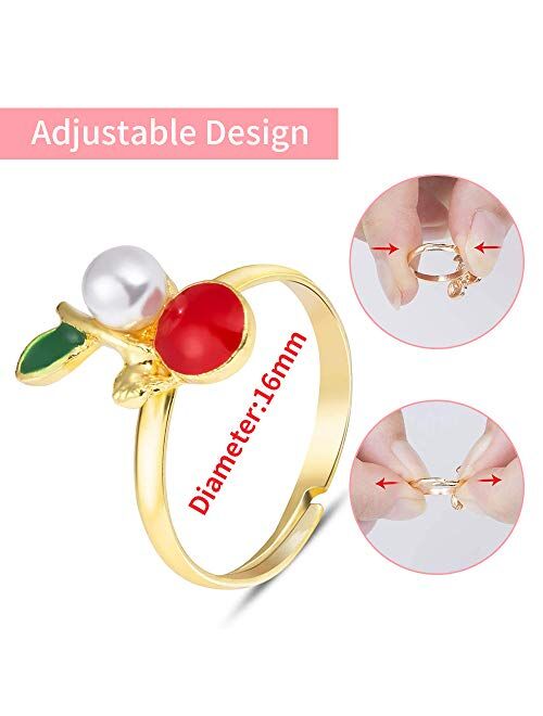 Little Girls Adjustable Rings, ZoneYan Little Girl Jewel Rings, 36 Pieces Multicolor Dress Up Rings For Little Girls, Princess Finger Rings Set