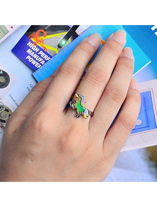 Fun Jewels Fairy Tale Cute Unicorn Color Change Mood Ring for Girls Size Adjustable