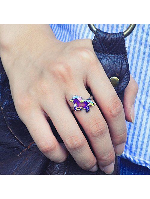 Fun Jewels Fairy Tale Cute Unicorn Color Change Mood Ring for Girls Size Adjustable