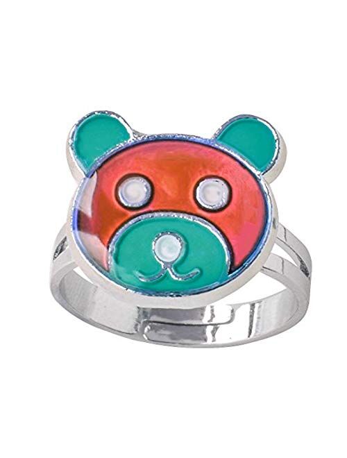 Jiali Q Mixed Mood Ring Change Color Ring Adjustable Size Temperature Finger Ring