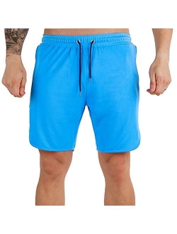 A WATERWANG Men's Workout Running Shorts,Athletic Basketball Shorts with Pockets