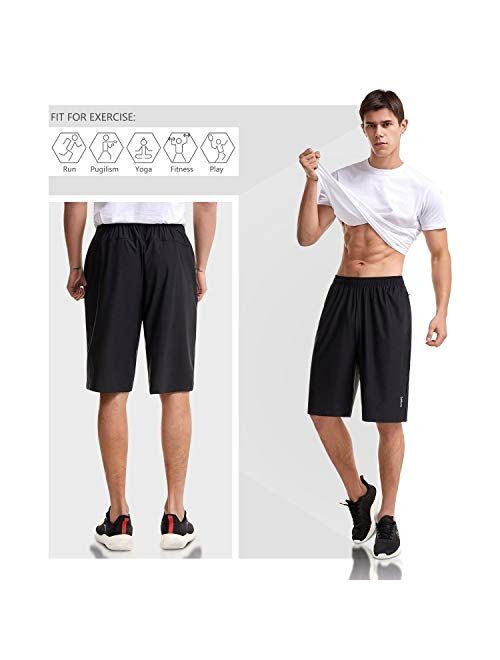 DAYOUNG Men's 9"/10" Inseam Workout Running Shorts Quick Dry Athletic Shorts