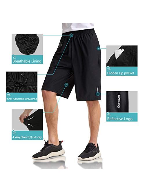 DAYOUNG Men's 9"/10" Inseam Workout Running Shorts Quick Dry Athletic Shorts