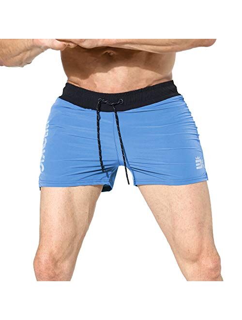 BROKIG Men's 5" Gym Bodybuilding Workout Shorts Running Lightweight Short with Zipper Pockets