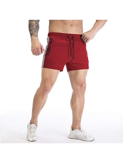 DIOTSR Men's Running Shorts 3 Inch Quick Dry Athletic Gym Workout Shorts for Men with Zipper Pockets