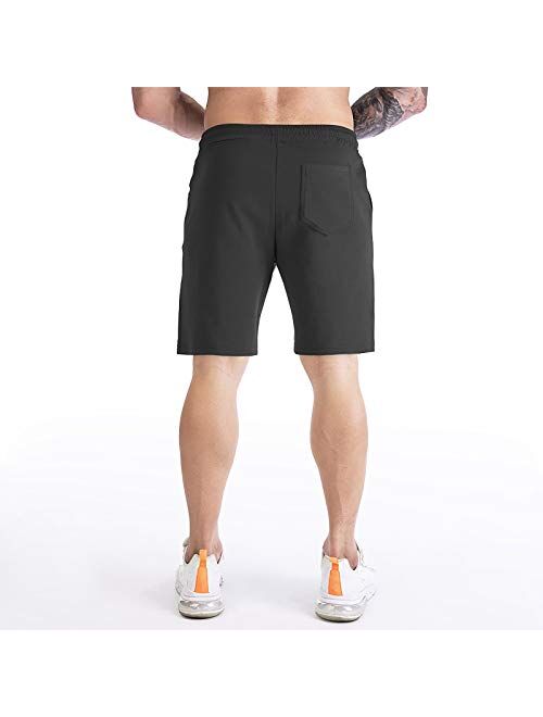 DIOTSR Men's Running Shorts Gym Workout Athletic Shorts Elastic Waistband for Men with Zipper Pocket