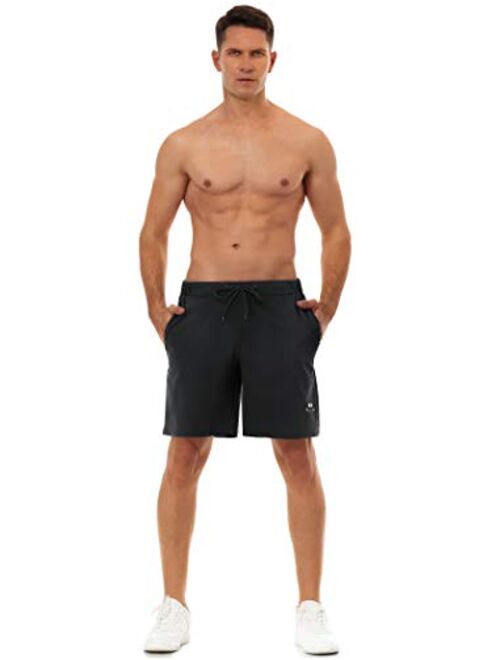 TELALEO Men's 7" Workout Running Shorts Zipper Phone Pocket Athletic Training Gym