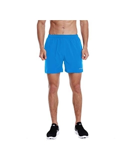 EZRUN Men's 5 Inches Running Workout Shorts Quick Dry Lightweight Athletic Shorts with Liner Zipper Pockets