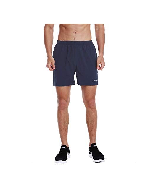 EZRUN Men's 5 Inches Running Workout Shorts Quick Dry Lightweight Athletic Shorts with Liner Zipper Pockets