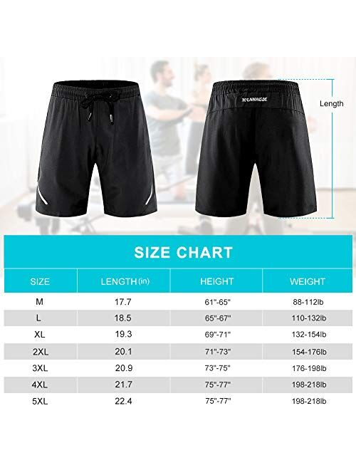 Tesuwel Men's Workout Running Shorts Quick Dry Athletic Sports Gym Shorts with Zip Pockets