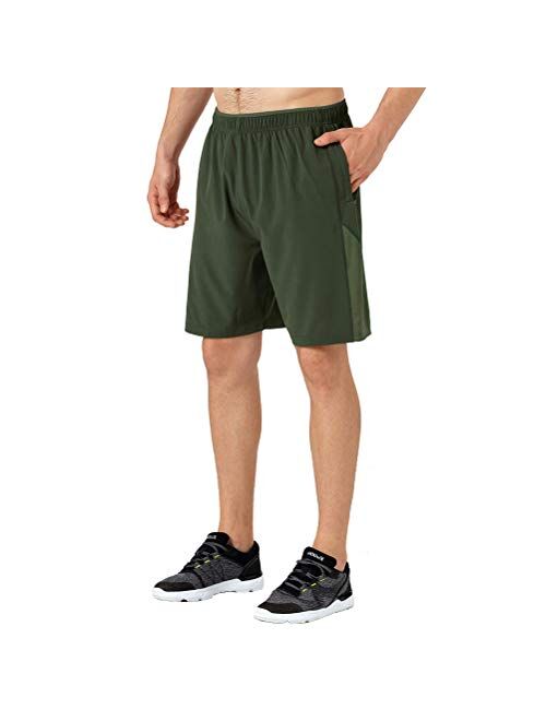 Tesuwel Men's Workout Running Shorts Quick Dry Athletic Sports Gym Shorts with Zip Pockets