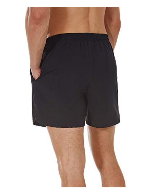 SILKWORLD Men's Running Stretch Quick Dry Shorts with Zipper Pockets(Pack of 2,3)