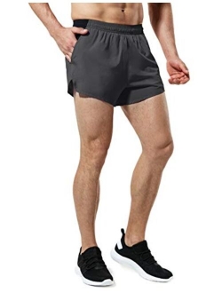 TSLA Men's Active Running Shorts, Training Exercise Workout Shorts, Quick Dry Gym Athletic Shorts with Pockets