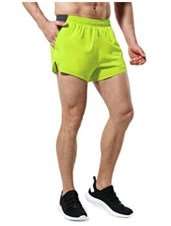 TSLA Men's Active Running Shorts, Training Exercise Workout Shorts, Quick Dry Gym Athletic Shorts with Pockets