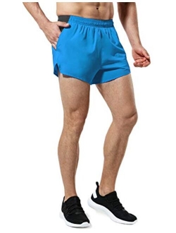 TSLA Men's Active Running Shorts, Training Exercise Workout Shorts, Quick Dry Gym Athletic Shorts with Pockets