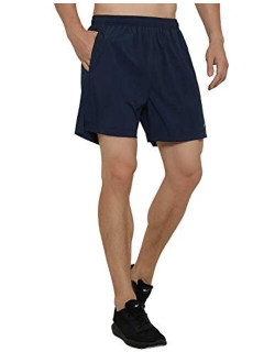 GGK Mens 5 Inch Running Shorts Lightweight Quick Dry Athletic Shorts for Workout Gym Training with Back Zipper Pockets