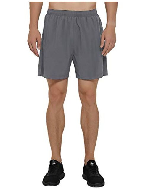 GGK Mens 5 Inch Running Shorts Lightweight Quick Dry Athletic Shorts for Workout Gym Training with Back Zipper Pockets