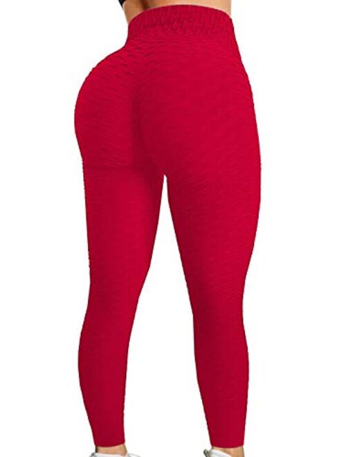 Fapreit Women's Anti Cellulite Peach Booty Lift Leggings Scrunch