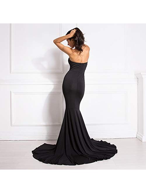 Off Shoulder Thigh High Slit Long Prom Party Dress Evening Gown