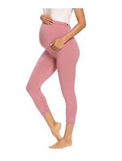 Foucome Women's Maternity Capri Leggings Over The Belly Pregnancy Active Workout Yoga Tights Pants