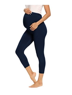 Foucome Women's Maternity Capri Leggings Over The Belly Pregnancy Active Workout Yoga Tights Pants