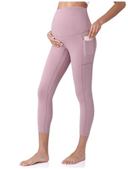 POSHDIVAH Women's Maternity Capri Leggings Over The Belly Pregnancy Workout Active Stretchy Pants with Pockets