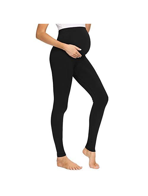 Fabrack Women's Maternity Tights Leggings Belly Support Comfy Pregnancy Yoga Workout Pants