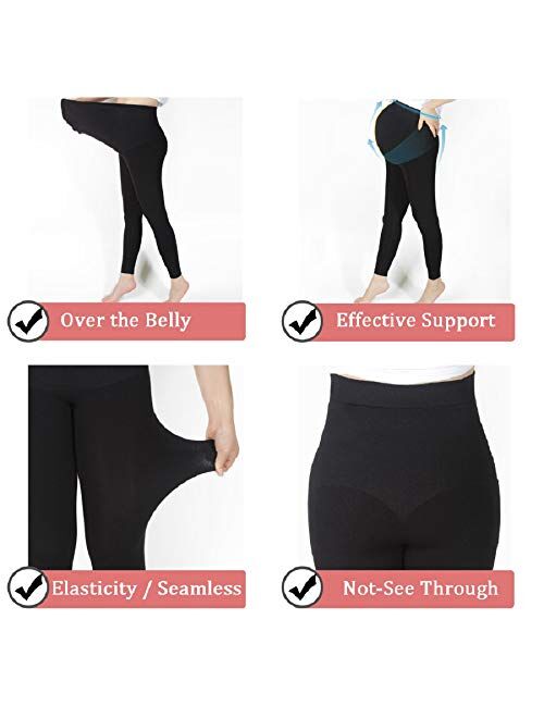 Aoliks Maternity Leggings Over The Belly (2021 New)- Non See Through Pregnancy Workout Yoga Pants