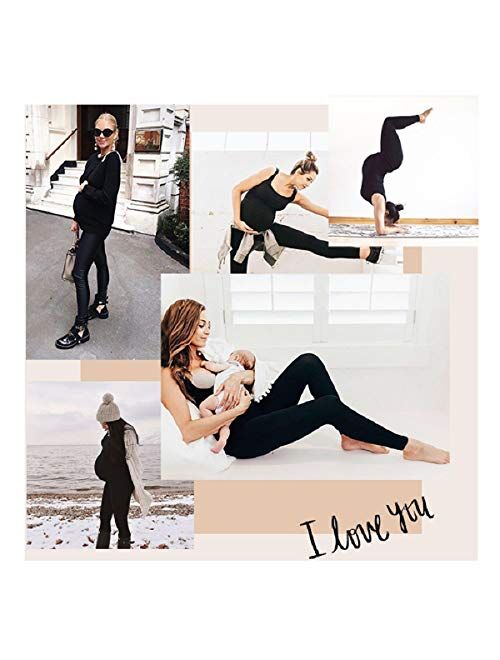 Aoliks Maternity Leggings Over The Belly (2021 New)- Non See Through Pregnancy Workout Yoga Pants